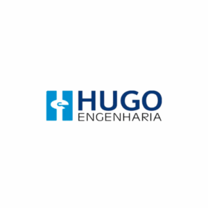 Logo da Hugo Engenharia, parceira no setor imobiliário.